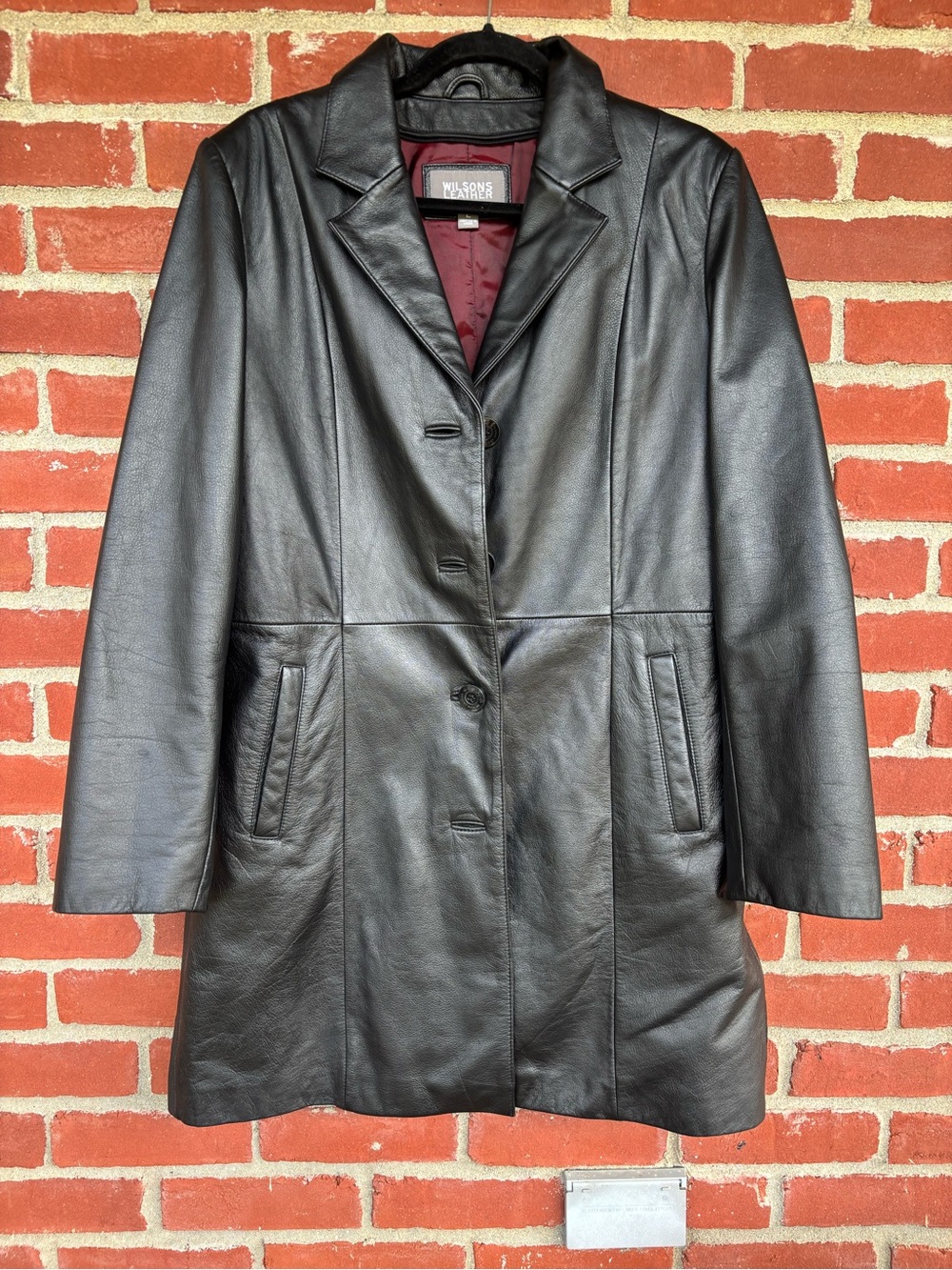 Wilsons Leather Black Single-Breasted Leather Coat
